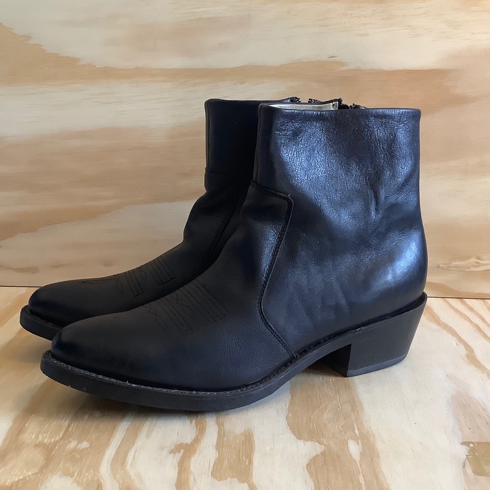 Durango TR 820 Mens Black Leather Western Ankle Boots Side Zip Size 10 D